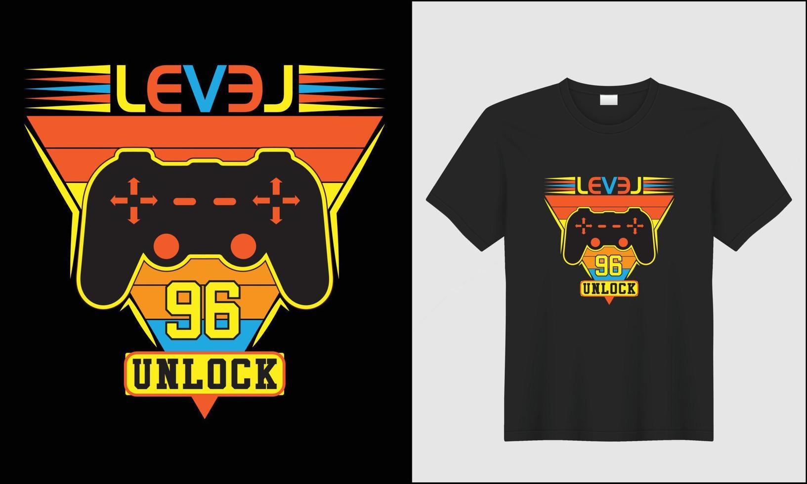 gioco livello sbloccare illustrazione remoto vettore t camicia design