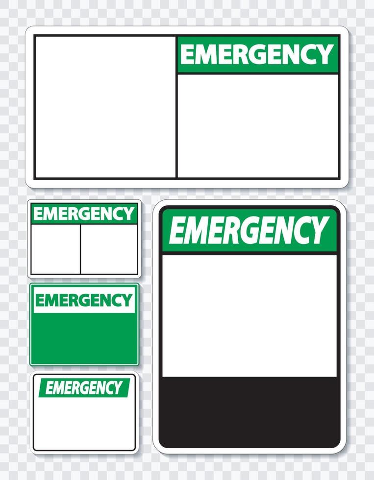 etichetta del segno di emergenza simbolo su sfondo trasparente vettore