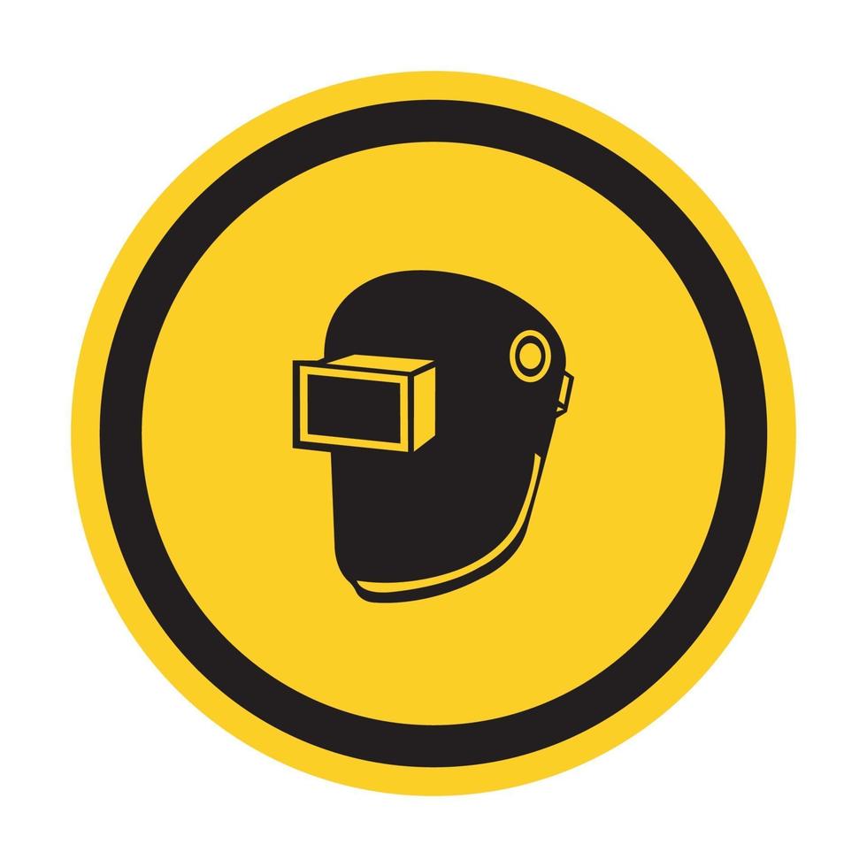 simbolo indossare casco per saldatura isolare su sfondo bianco, illustrazione vettoriale eps.10