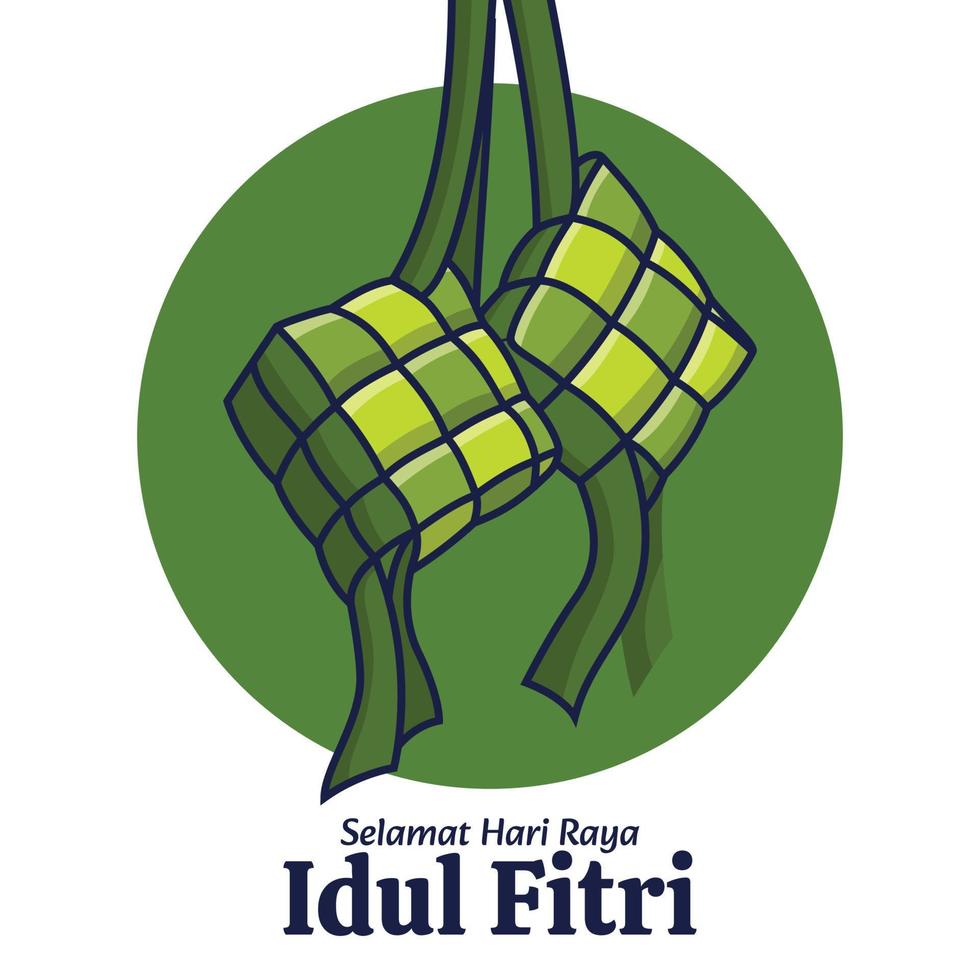 vettore illustrazione Ketupat nel idul Fitri islamico celebrazione