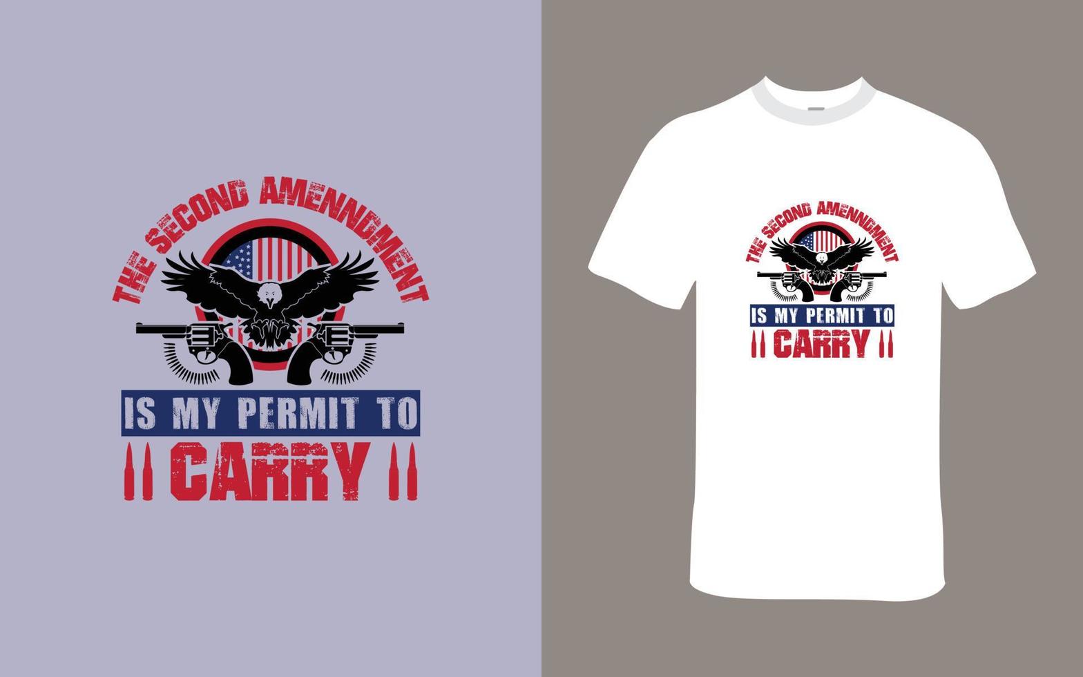 il secondo emendamento è mio permesso per trasportare maglietta design vettore