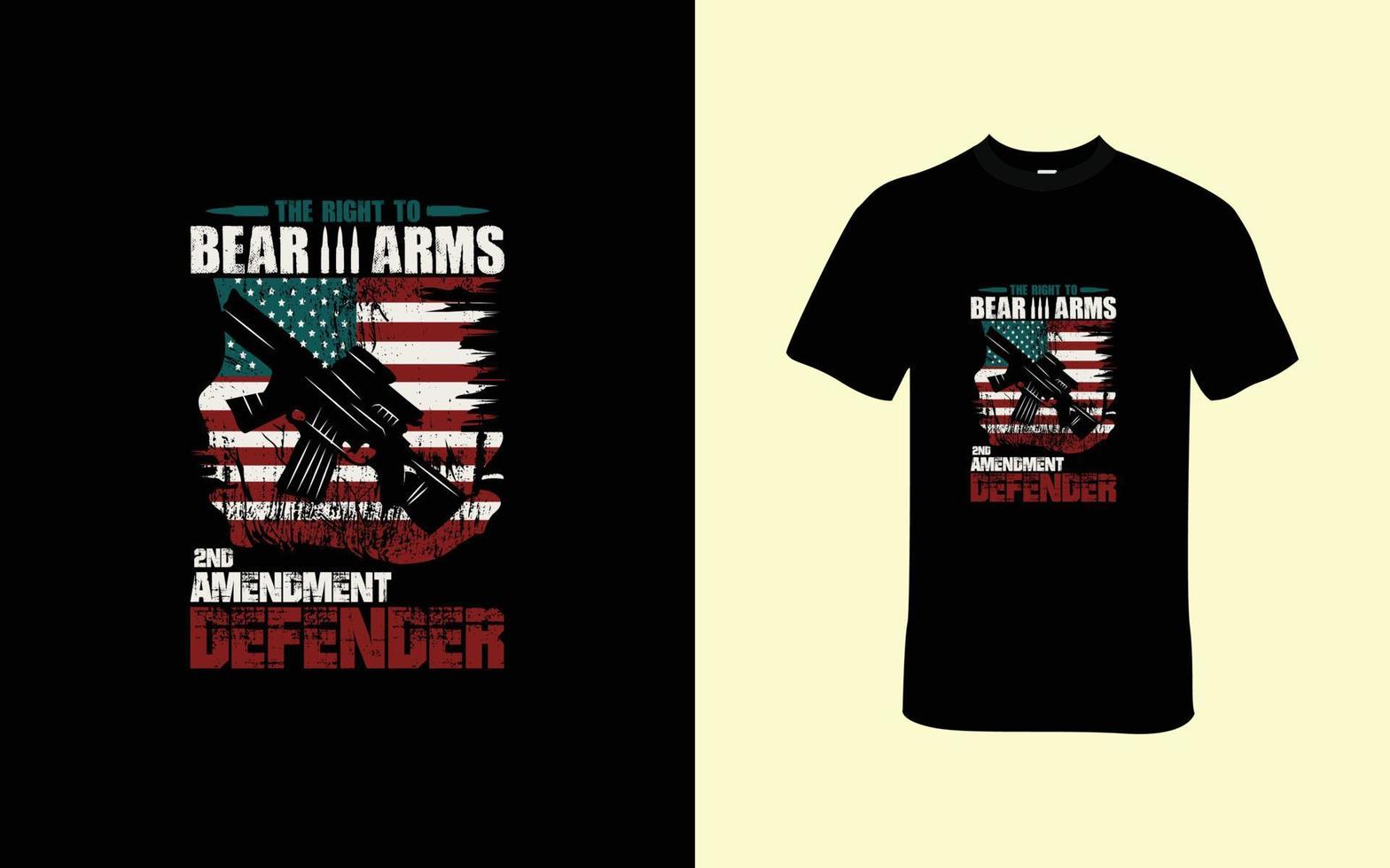 il giusto per orso braccia, secondo emendamento difensore maglietta design vettore