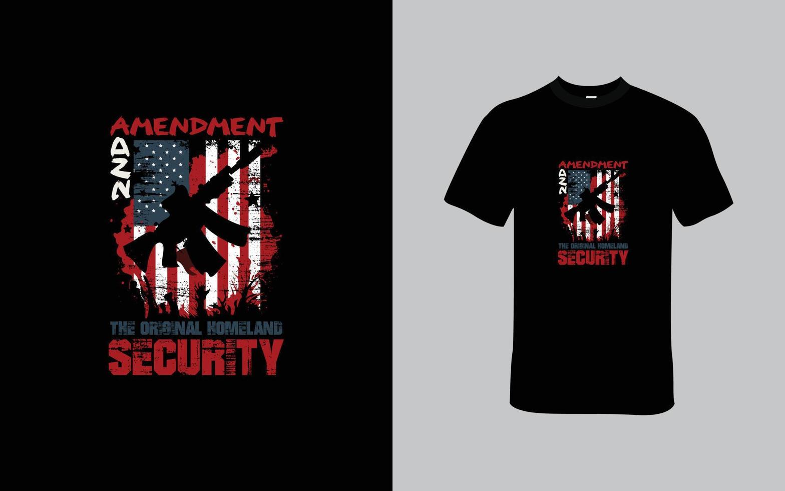 2 ° emendamento, il originale patria sicurezza maglietta design vettore
