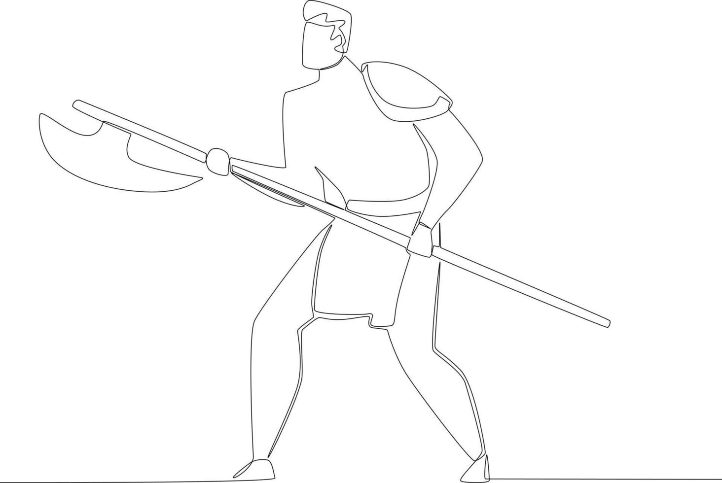 un' guerriero utilizzando antico Abiti e Armi vettore