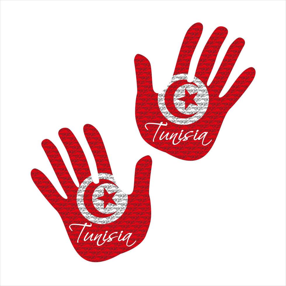 tunisia bandiera mano vettore