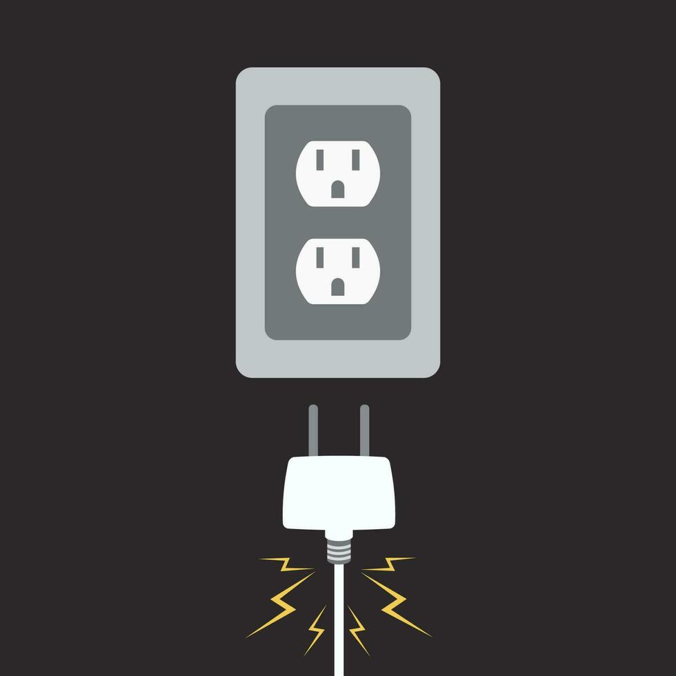 tamponamento in un' parete elettrico presa presa di corrente vettore illustrazione grafico sfondo