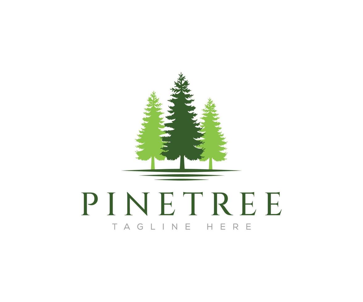 pini alberi logo design modello, vettore illustrazione