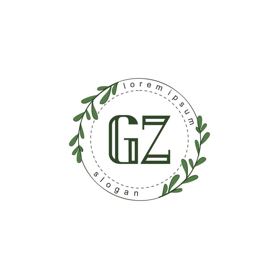 gz iniziale bellezza floreale logo modello vettore