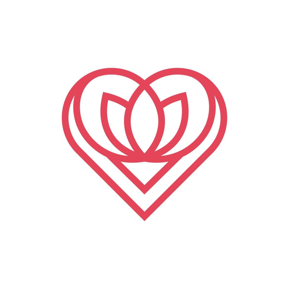 amore loto fiore linea moderno logo vettore