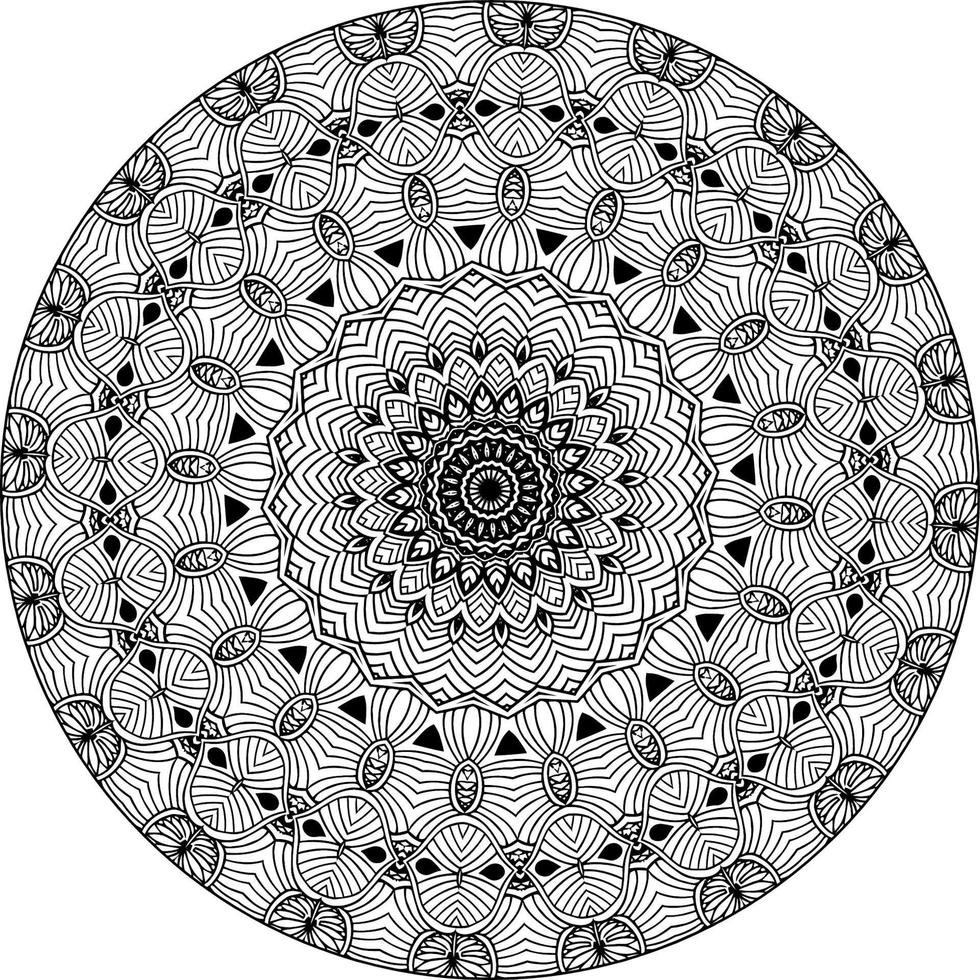 astratto mandala modello. arte su il parete. colorazione libro pizzo modello il tatuaggio. design per un' sfondo dipingere camicia e piastrella etichetta disegno, decorativo cerchio ornamento nel etnico orientale stile vettore