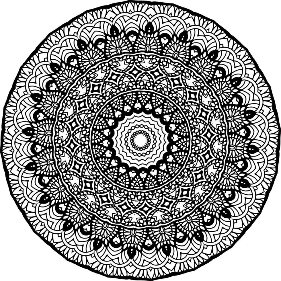 decorativo mandala con marino elementi e onde su bianca isolato sfondo. per colorazione libro pagine. vettore