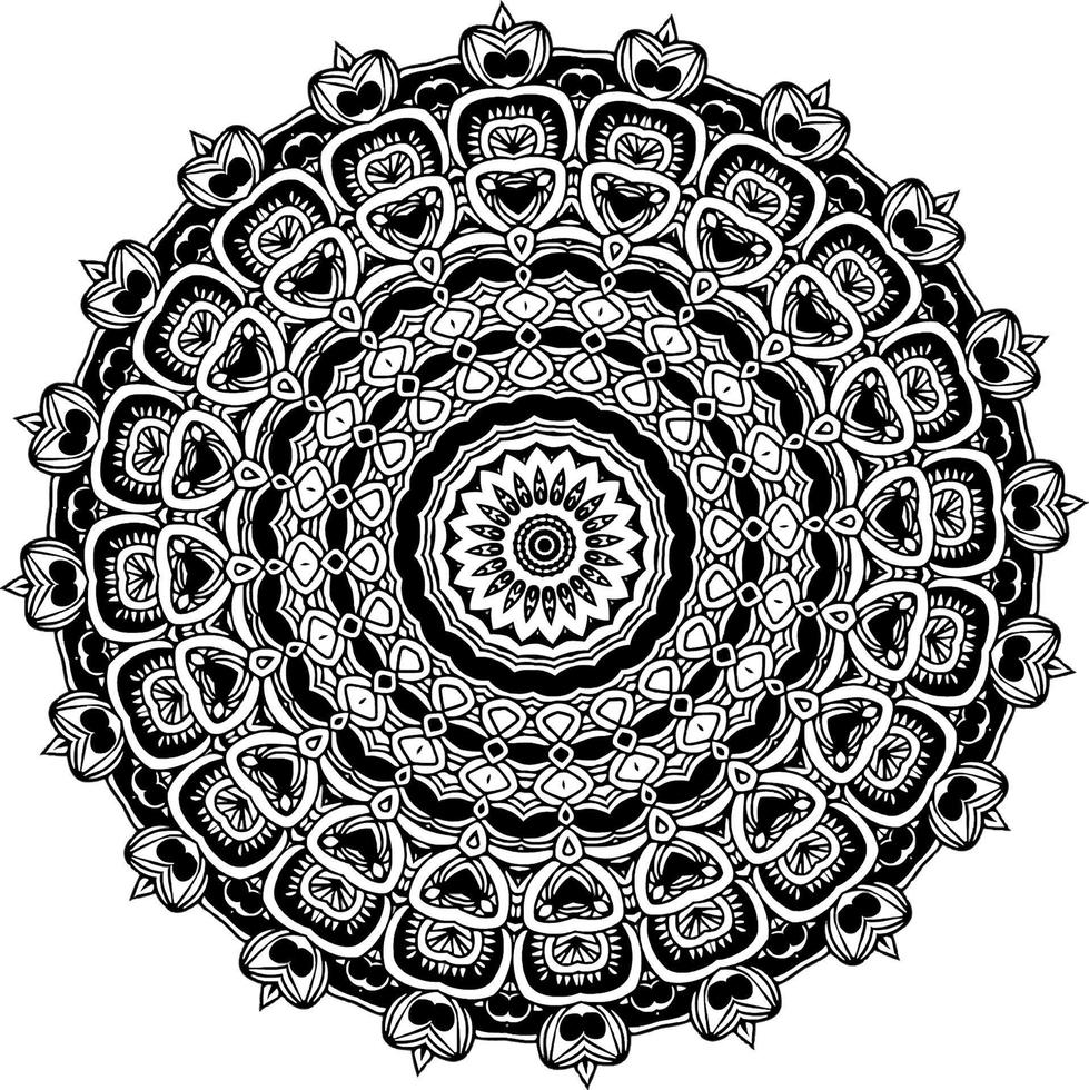 mandala di fiori. elementi decorativi d'epoca. motivo orientale, illustrazione vettoriale. motivi islam, arabi, indiani, marocchini, spagnoli, turchi, pakistani, cinesi, mistici, ottomani. pagina del libro da colorare vettore