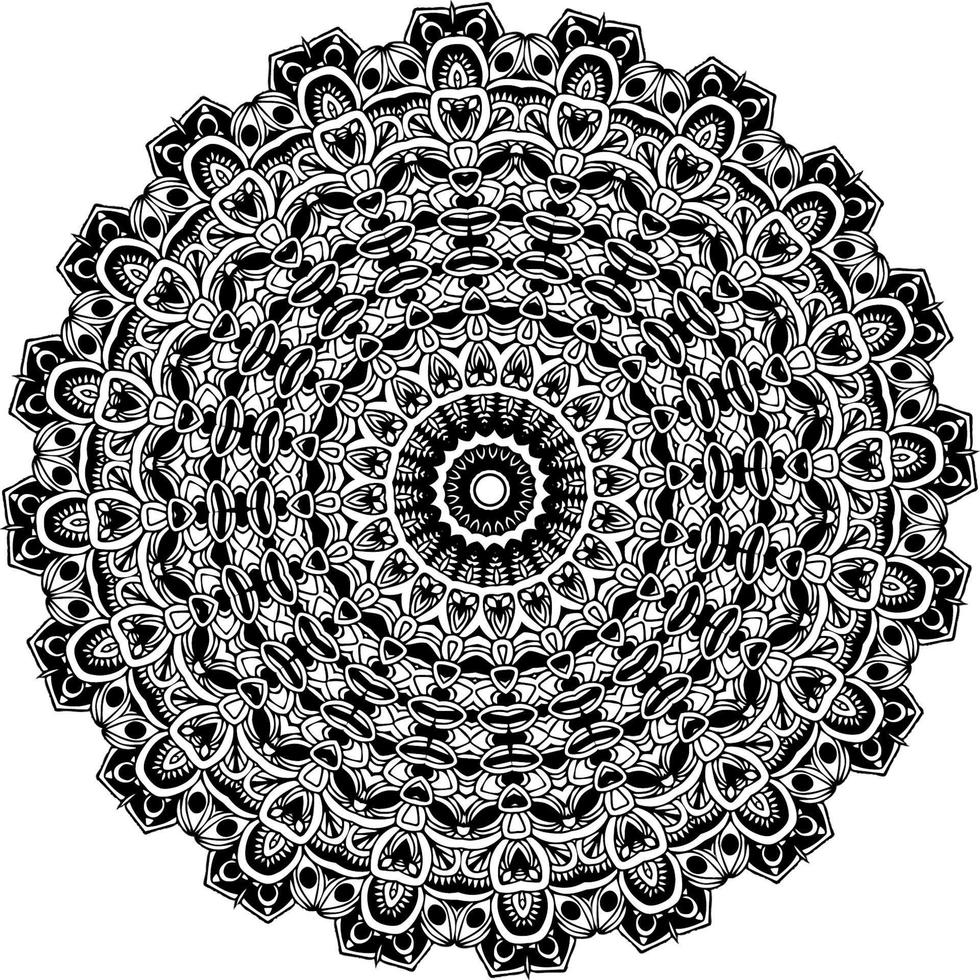 mandala di fiori. elementi decorativi d'epoca. motivo orientale, illustrazione vettoriale. motivi islam, arabi, indiani, marocchini, spagnoli, turchi, pakistani, cinesi, mistici, ottomani. pagina del libro da colorare vettore