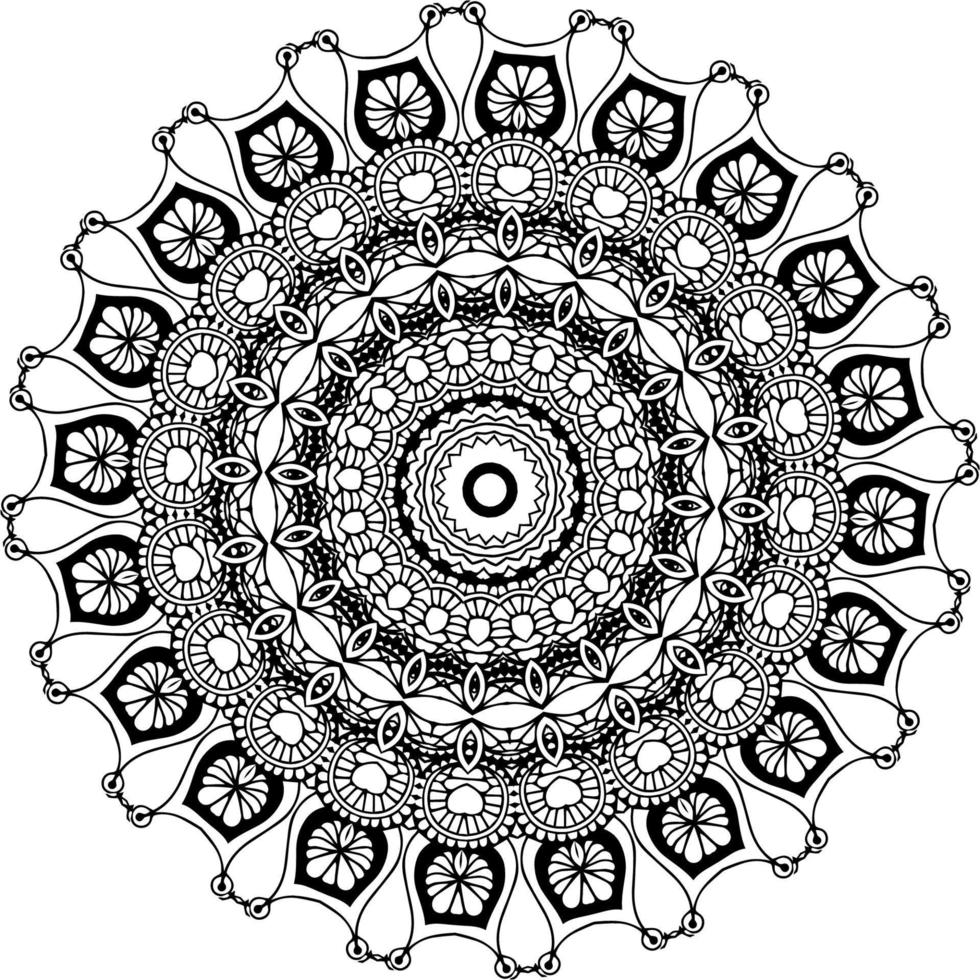 modello astratto della mandala di vettore. arte sul muro. libro da colorare modello in pizzo il tatuaggio. design per una camicia di vernice per carta da parati e un design adesivo per piastrelle, ornamento decorativo a cerchio in stile etnico orientale vettore