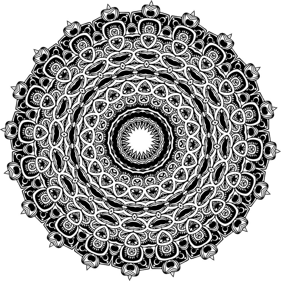 mandala di fiori. elementi decorativi d'epoca. motivo orientale, illustrazione vettoriale. motivi islam, arabi, indiani, marocchini, spagnoli, turchi, pakistani, cinesi, mistici, ottomani. pagina del libro da colorare vettore