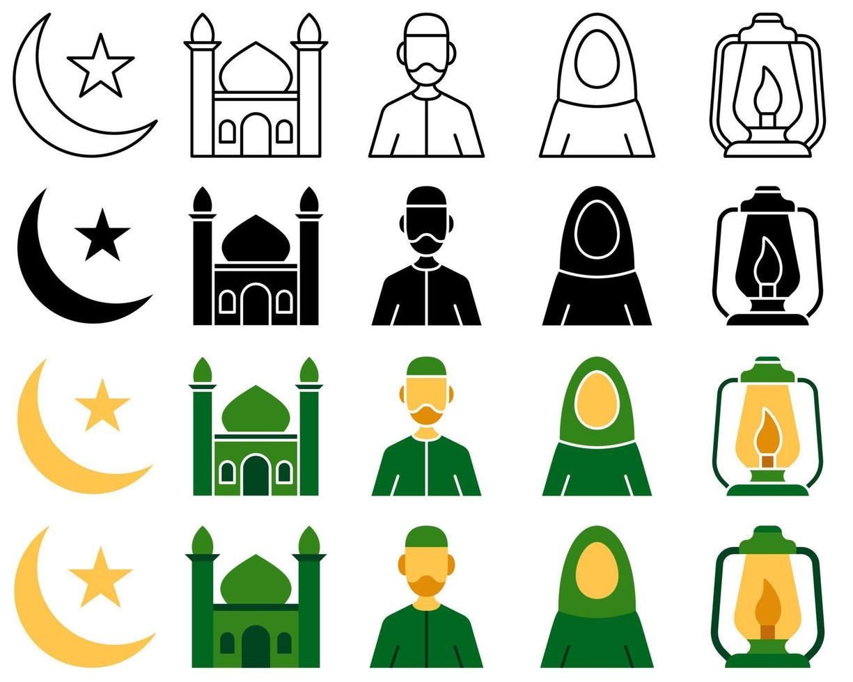 Ramadan dalam gaya dati terisolasi vettore