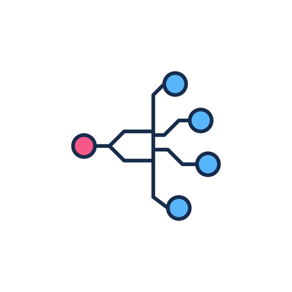neurale Rete tecnologia vettore concetto colorato icona o simbolo