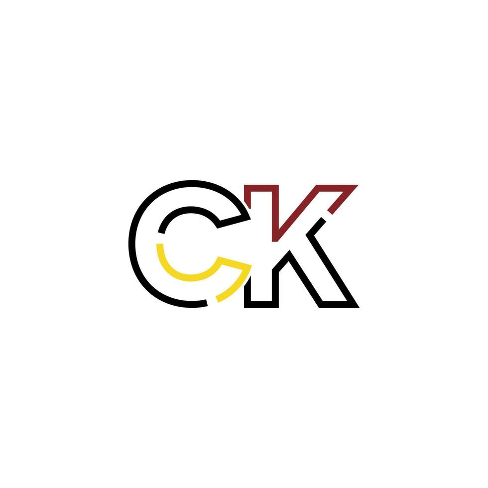 astratto lettera ck logo design con linea connessione per tecnologia e digitale attività commerciale azienda. vettore