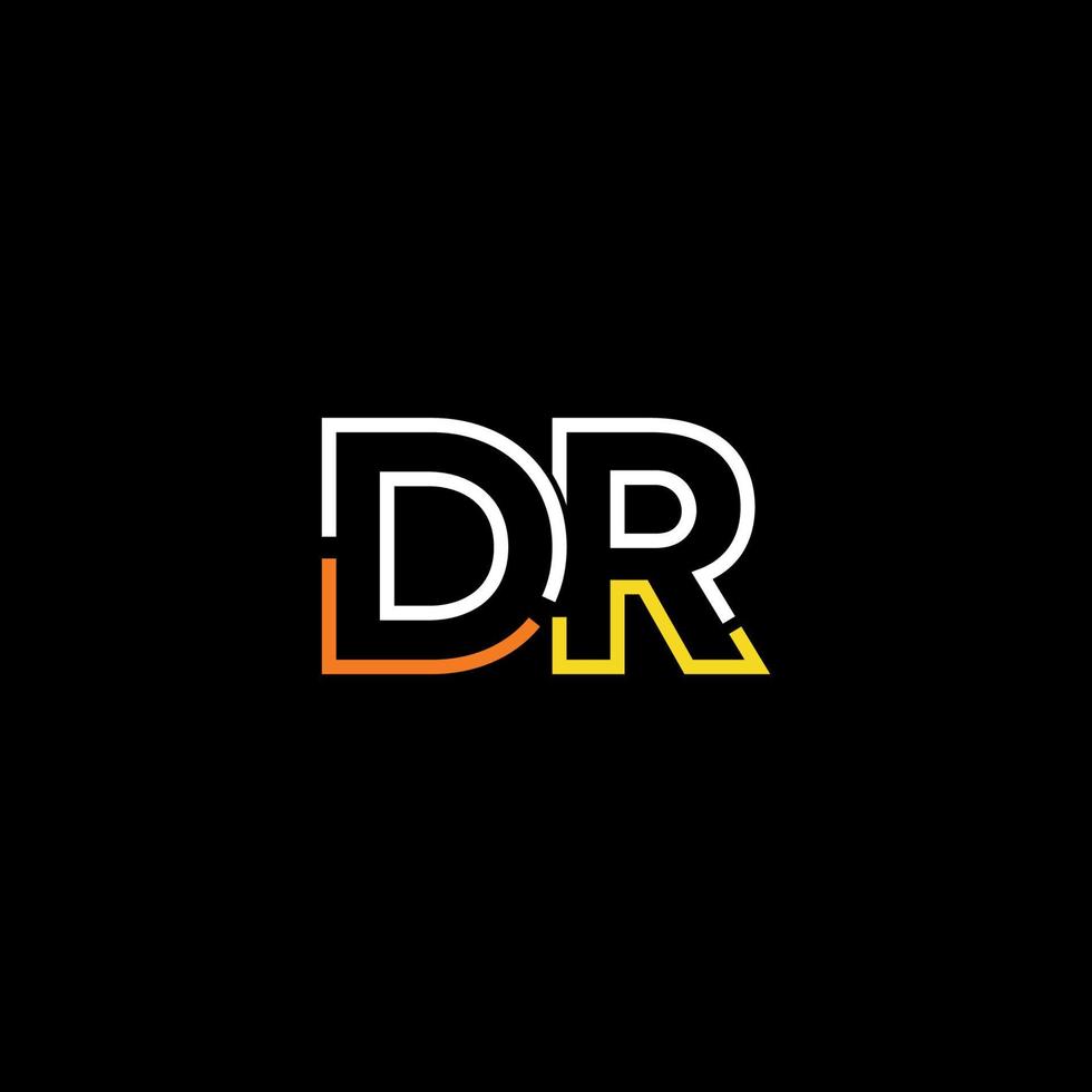 astratto lettera dr logo design con linea connessione per tecnologia e digitale attività commerciale azienda. vettore