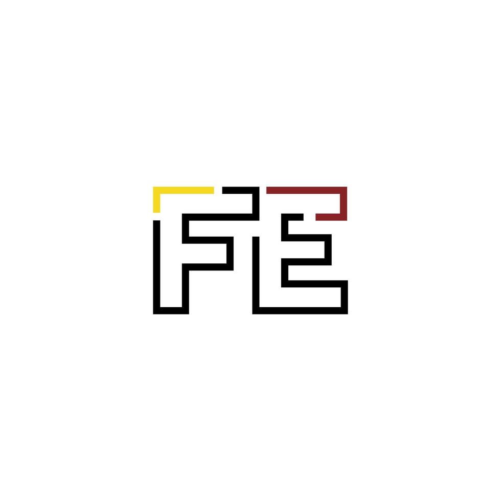 astratto lettera fe logo design con linea connessione per tecnologia e digitale attività commerciale azienda. vettore