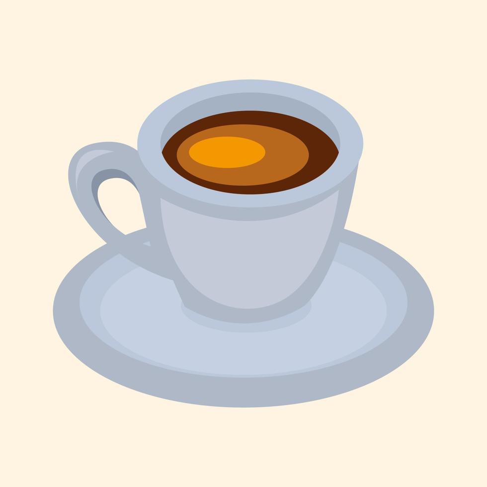 un' bicchiere di caffè espresso nel un' bianca tazza vettore