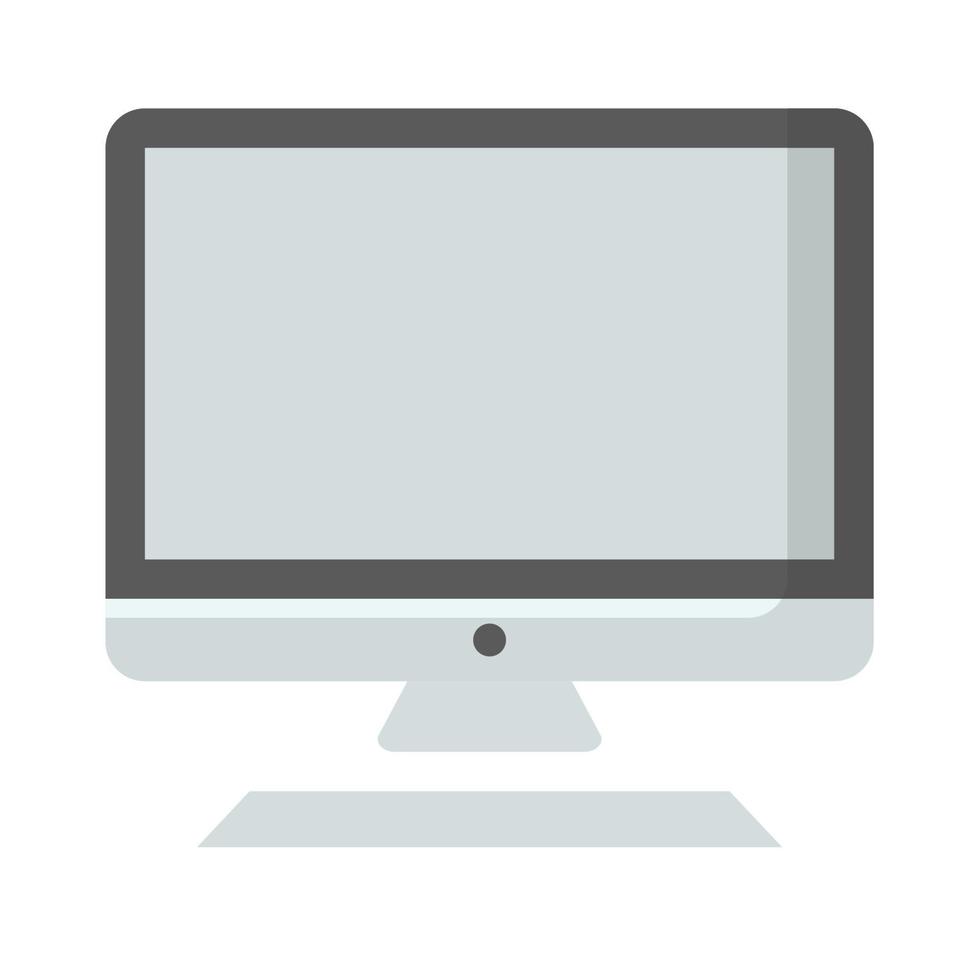 icona del monitor del computer, stile piatto. illustrazione vettoriale isolato su uno sfondo bianco.