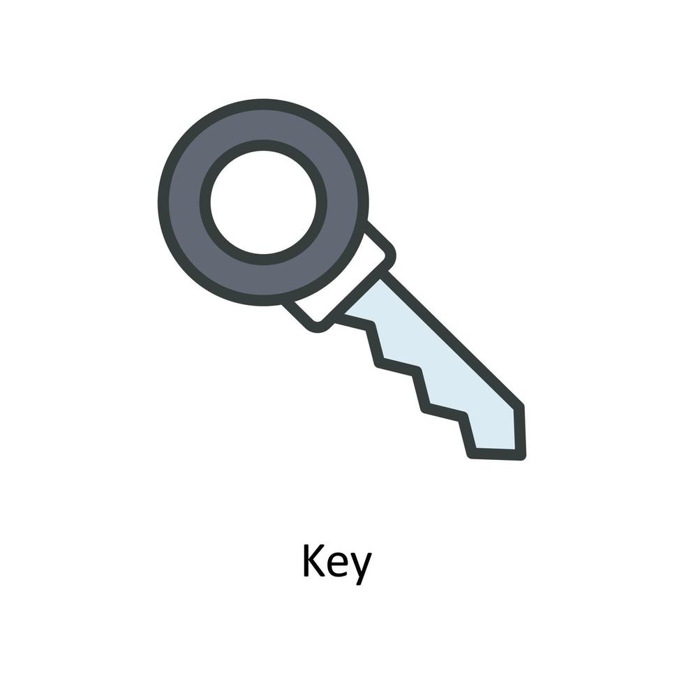 chiave vettore riempire schema icone. semplice azione illustrazione azione