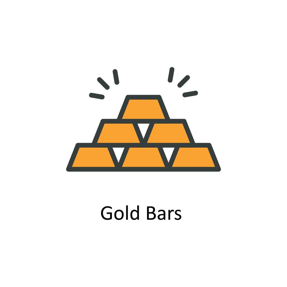 oro barre vettore riempire schema icone. semplice azione illustrazione azione