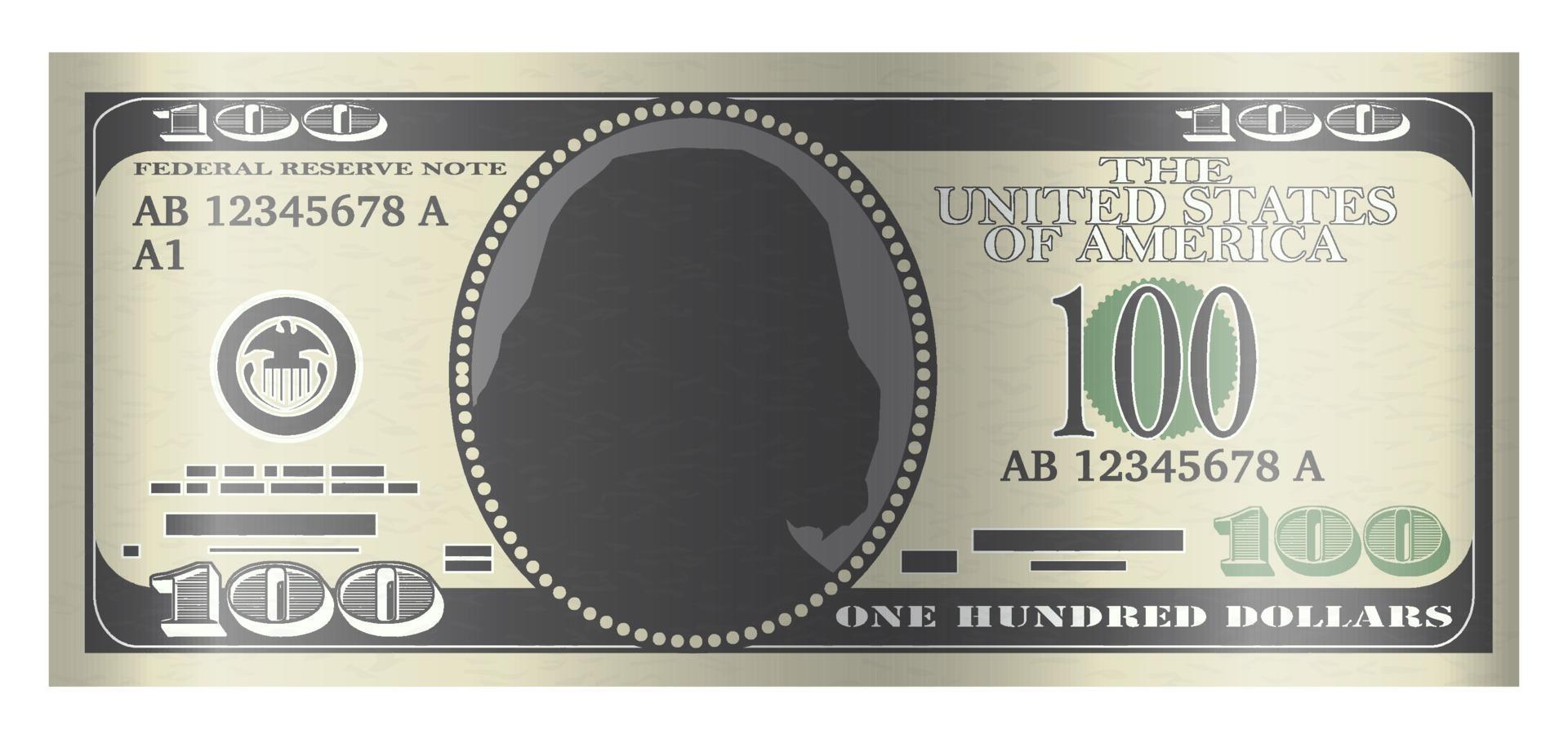 100 usd banconota vettore su sfondo bianco