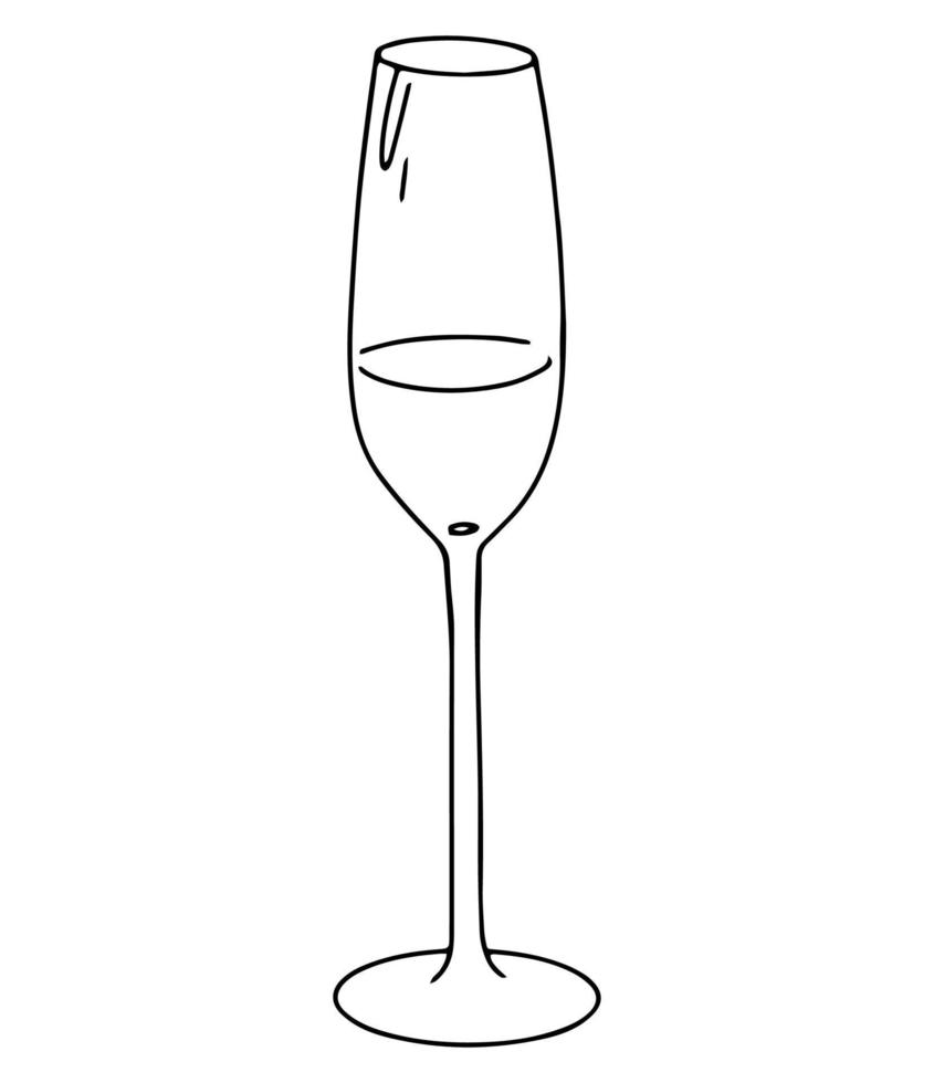 nozze Champagne bicchieri icona schema vettore. evento servizio. vettore