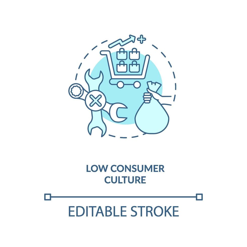 icona del concetto di cultura del consumo basso vettore
