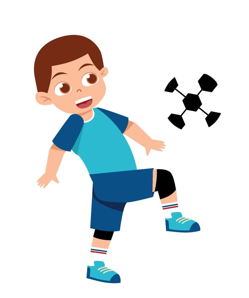 ragazzo giocando calcio illustrazione vettore