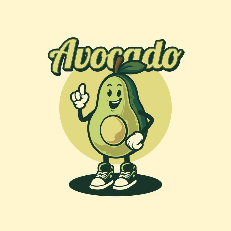 illustrazione vettore grafico di avocado frutta personaggio
