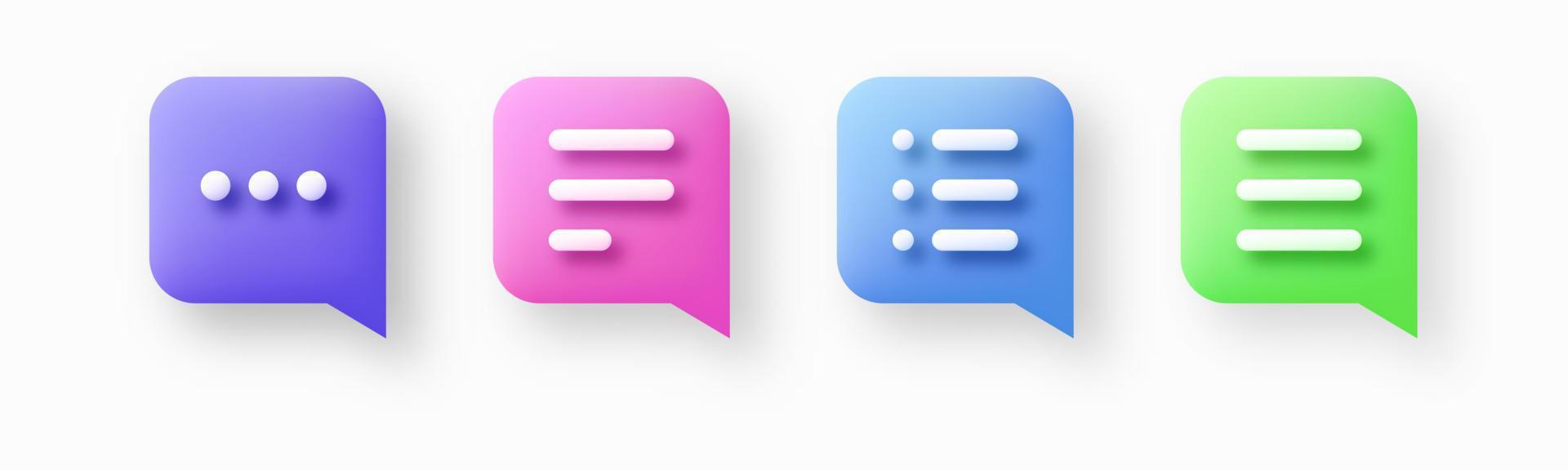 discorso bolla 3d icona, vettore illustrazione, comunicazione dialogo bolla.