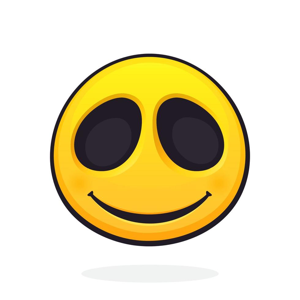 emoji Sorridi viso. contento emoticon carattere. icona per espressione di sentimenti vettore