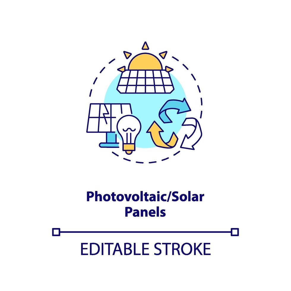 icona del concetto di pannelli fotovoltaici e solari vettore