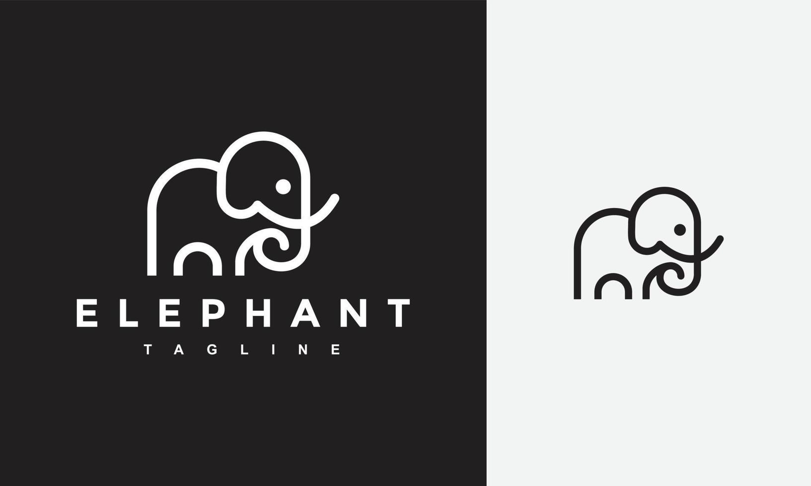 semplice schema elefante logo vettore