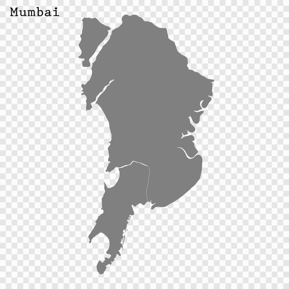 alto qualità carta geografica mumbai città vettore