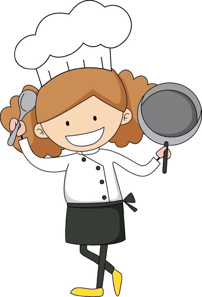 personaggio dei cartoni animati di chef femminile personaggio dei cartoni animati vettore
