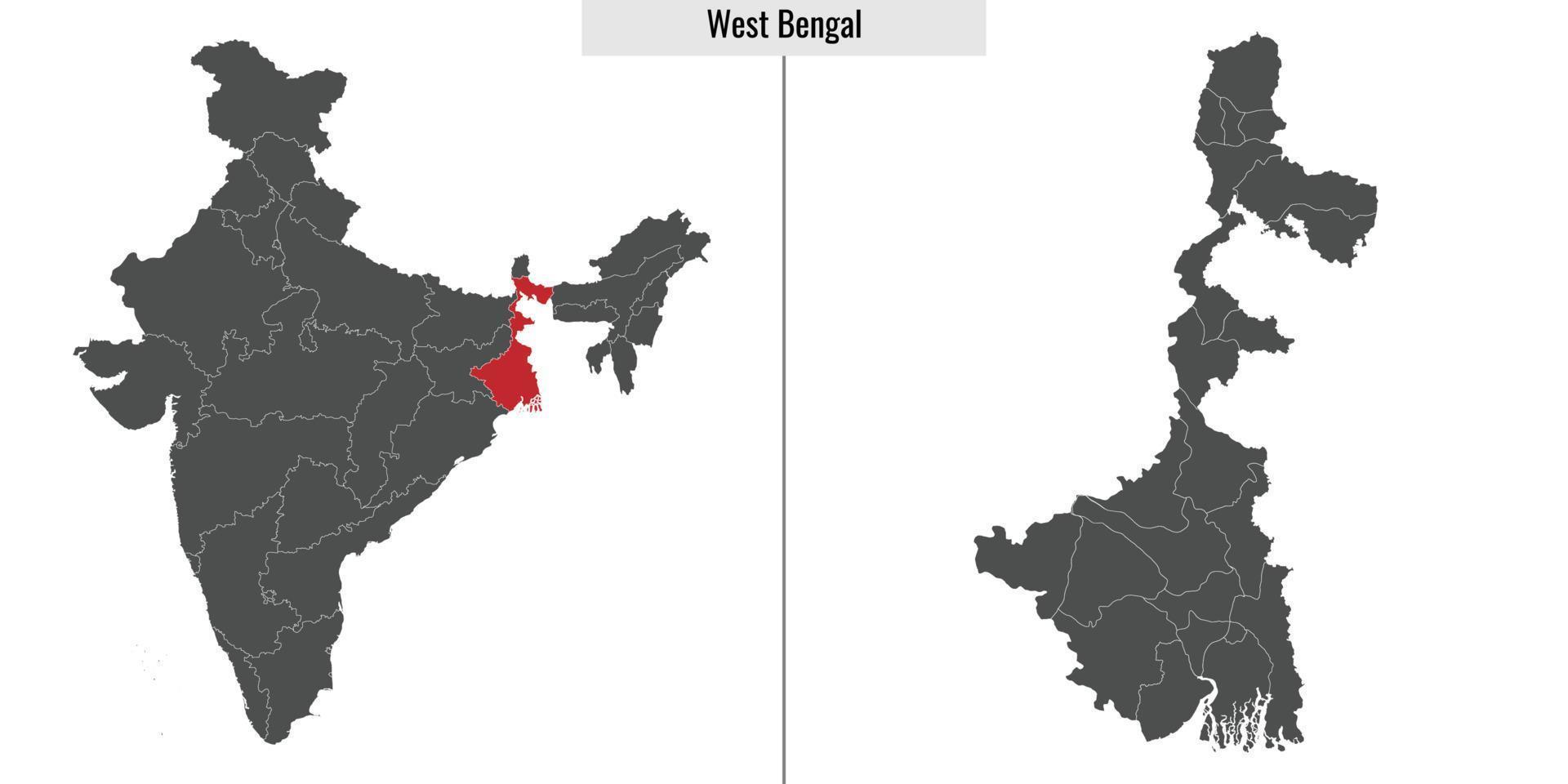 carta geografica stato di India vettore