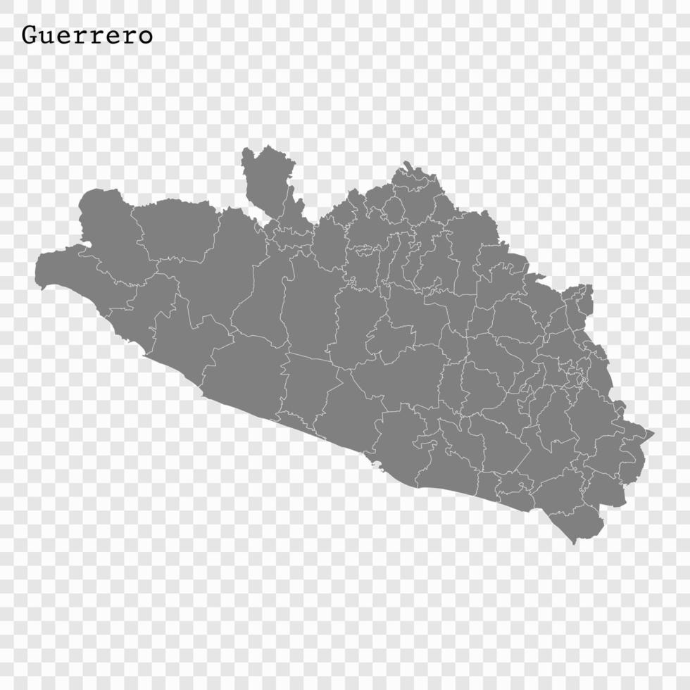alto qualità carta geografica è un' stato di Messico vettore