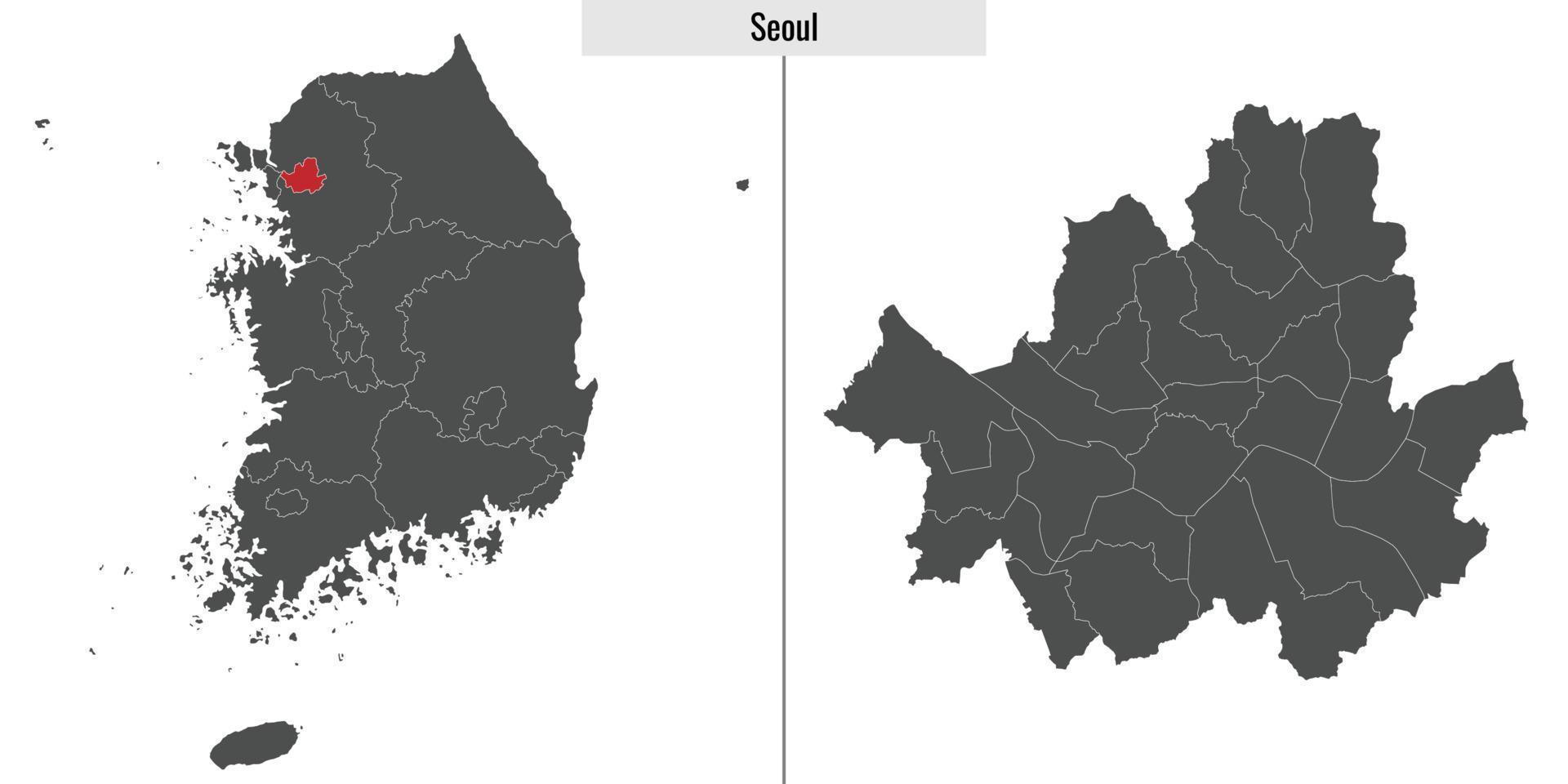 carta geografica stato di Sud Corea vettore