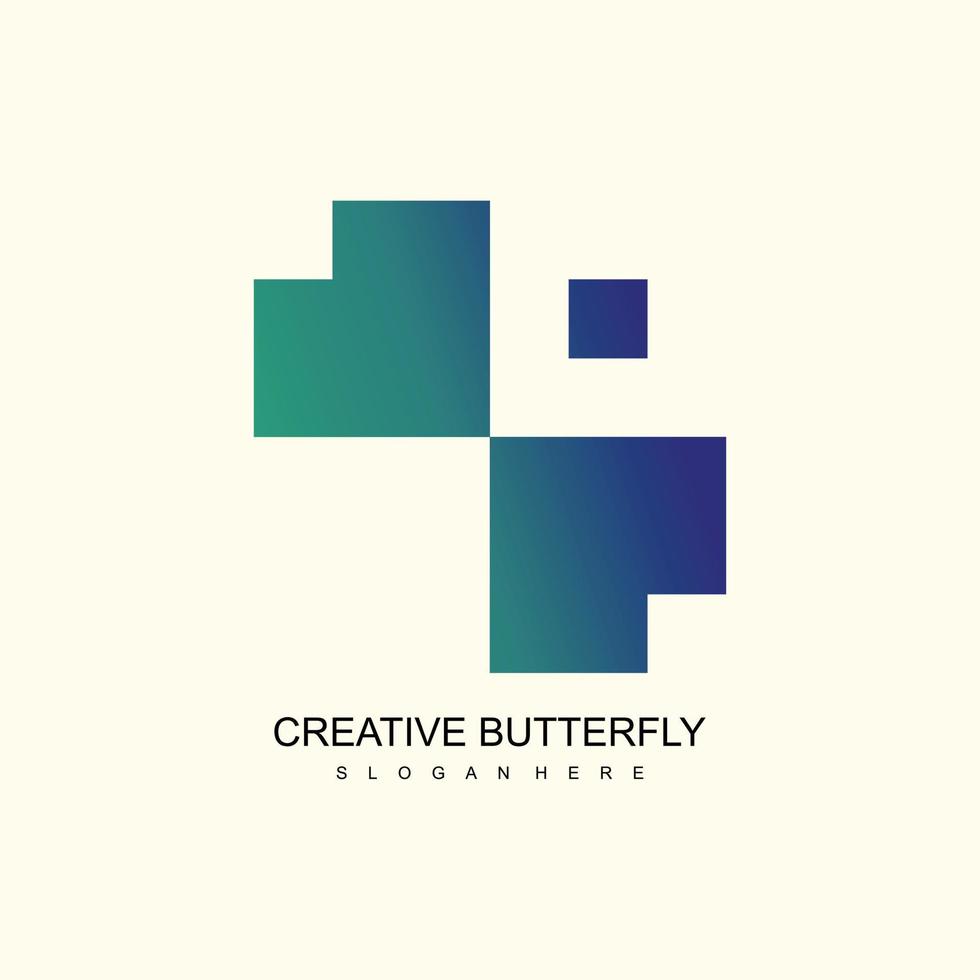 design logo con farfalla creativo scatola griglia elemento concetto vettore