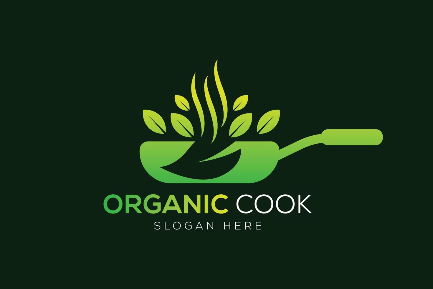 naturale cucinando o vegetariano cucinando logo design vettore