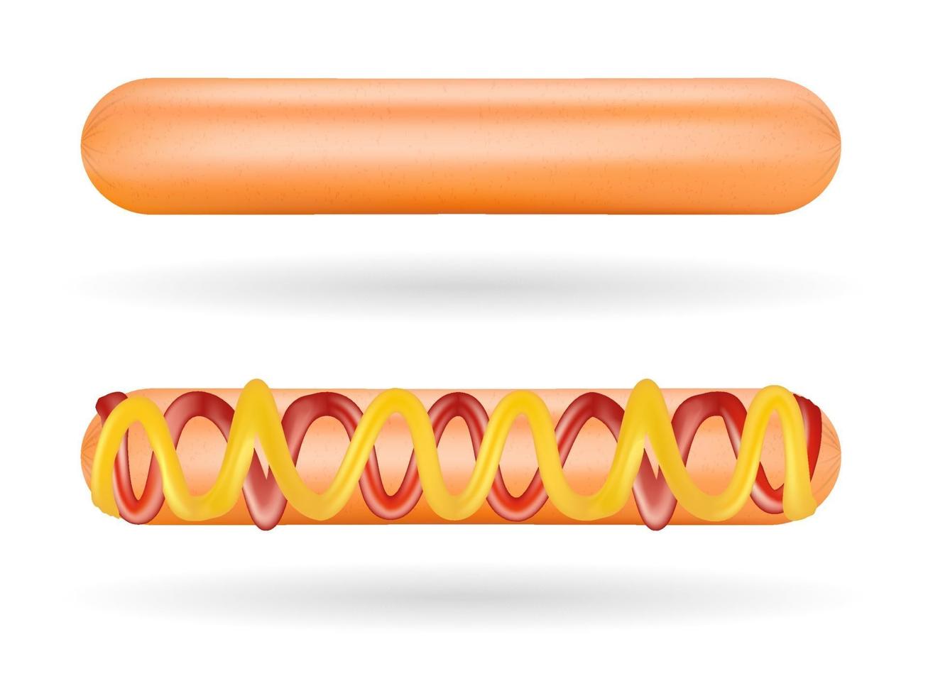 set di hot dog su uno sfondo bianco vettore