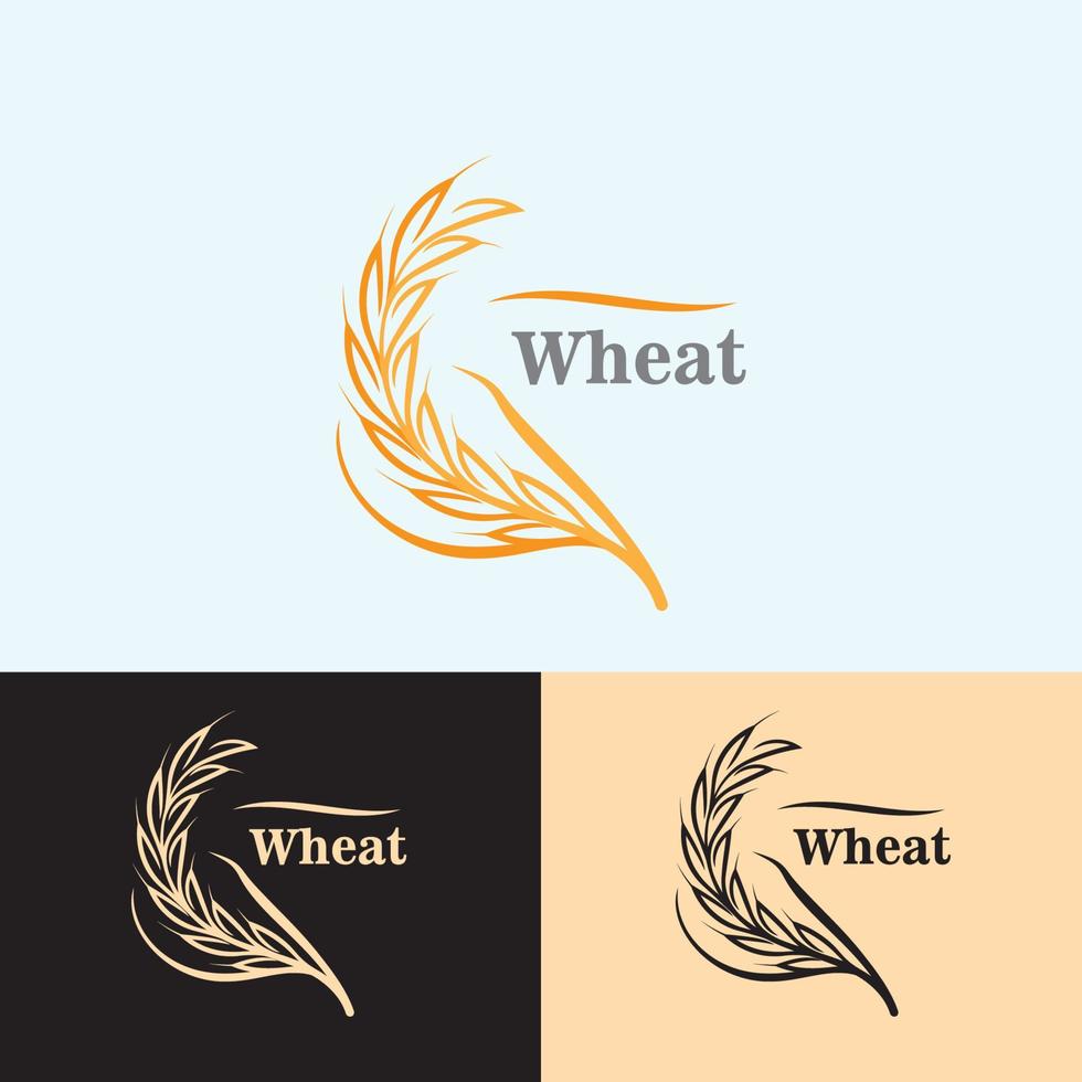 Grano grano agricoltura logo design per forno attività commerciale modello vettore