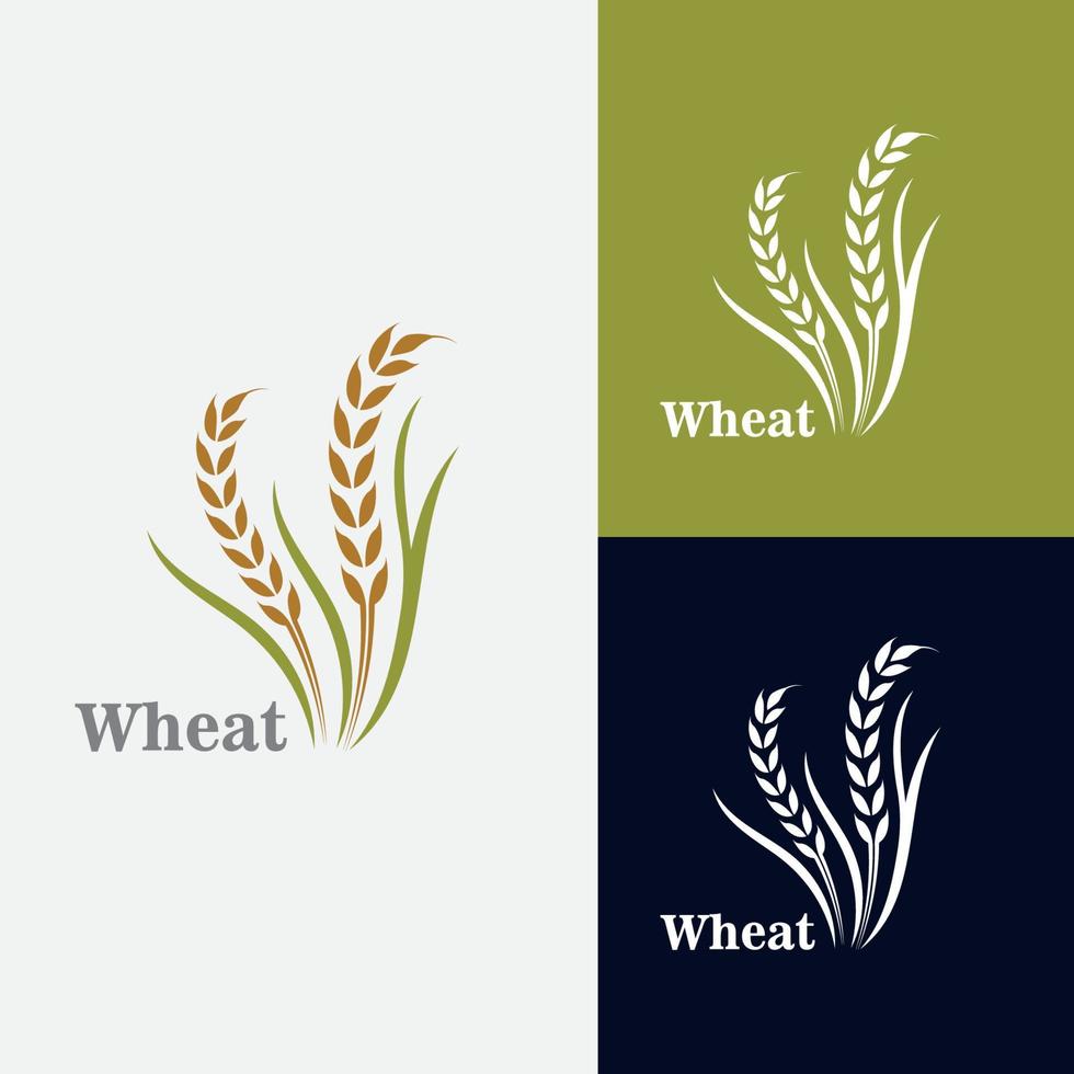 Grano grano agricoltura logo design per forno attività commerciale modello vettore