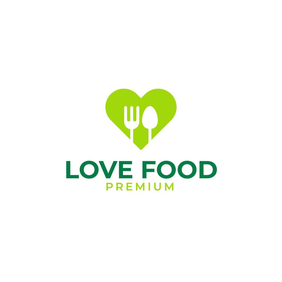 vettore forchetta e cucchiaio con amore logo design illustrazione idea