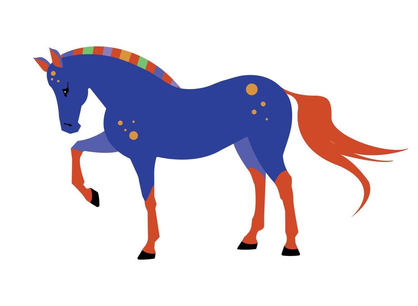 vettore illustrazione di un' in piedi cavallo su un' bianca sfondo. pieno lunghezza colore piatto illustrazione di un' cavallo.