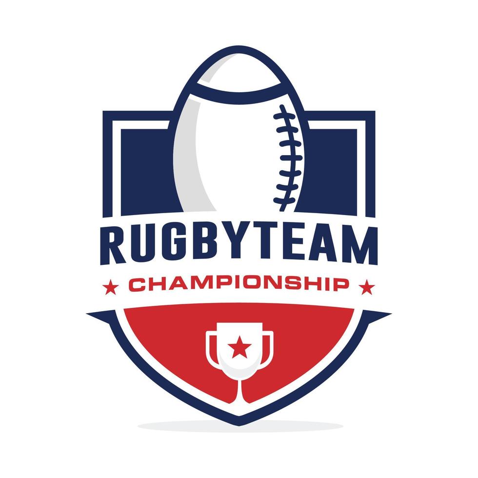 Rugby logo design vettore illustrazione